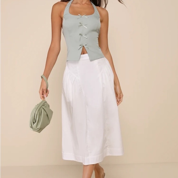 Lulus Simple Loveliness White A-Line Midi Skirt With Pockets - Picture 11 of 11